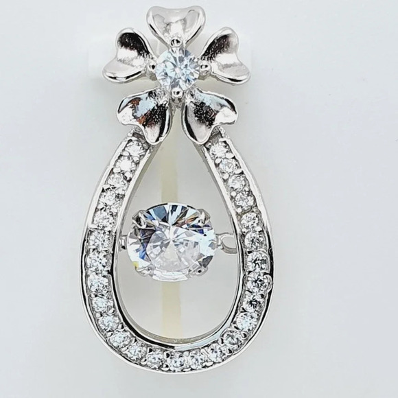 925 Sterling Silver Cubic Zircon Pendant for Women/Girls, US925P1118